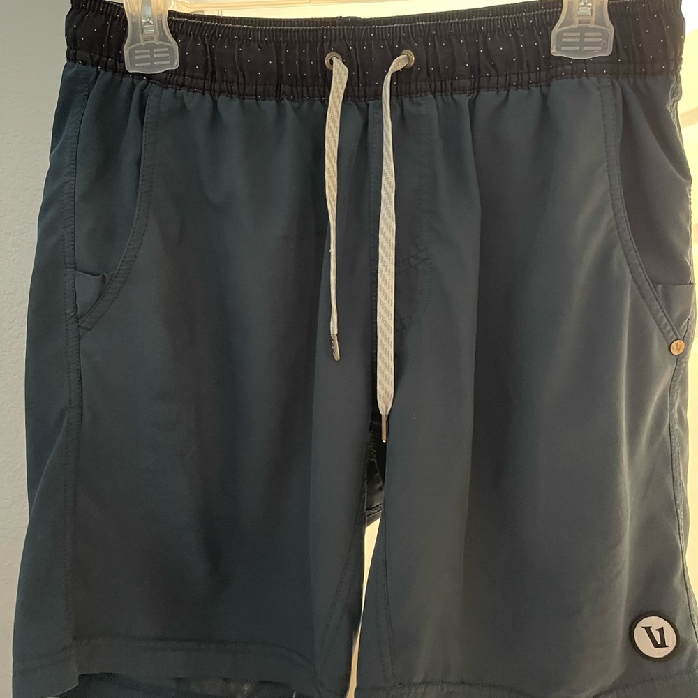 Vuori Kore shorts. Size M. No liner. Blue. Still in great shape.